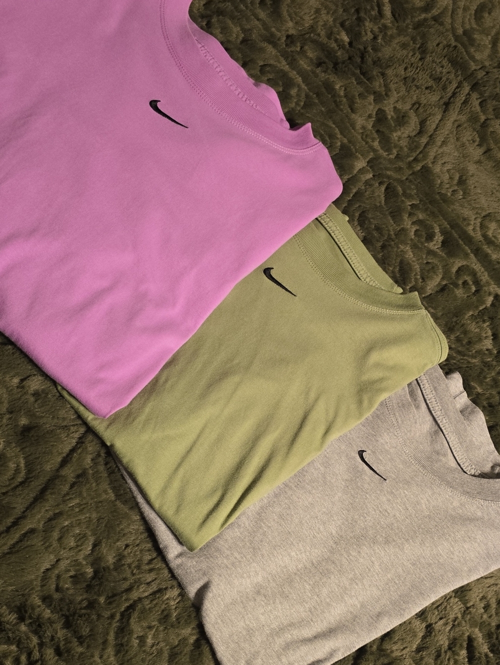 Nike Short Sleeve Tee Set — Pink, Olive, Gray